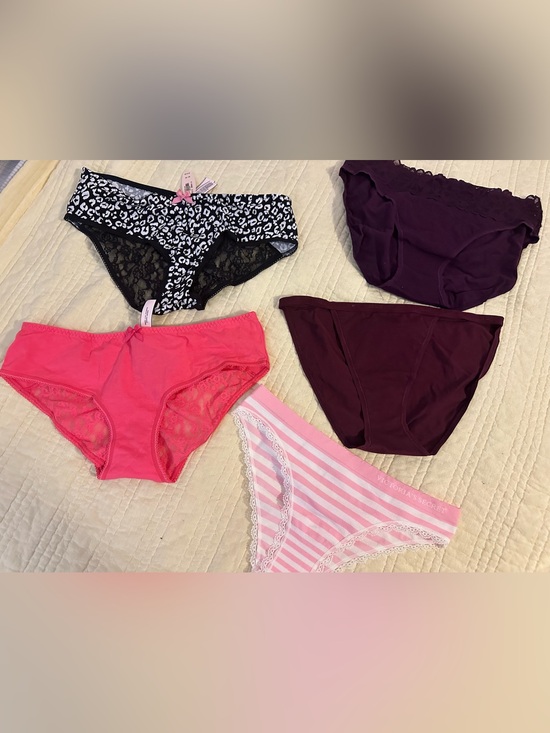 Victoria's Secret Other - Victoria’s Secret Women's Panty NWT Medium qty 5 Pink, Black, Burgundy & Stripes